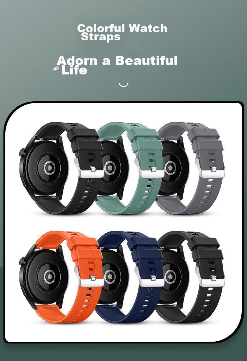 Xiaopijiang Compatible with Huawei Watch Bands GT7pro/GT6/GT5/4/3, Sports Silicone Watch Band for Huawei Watch 6pro/Watch5/4pro/Honor/Xiaomi Watch 9
