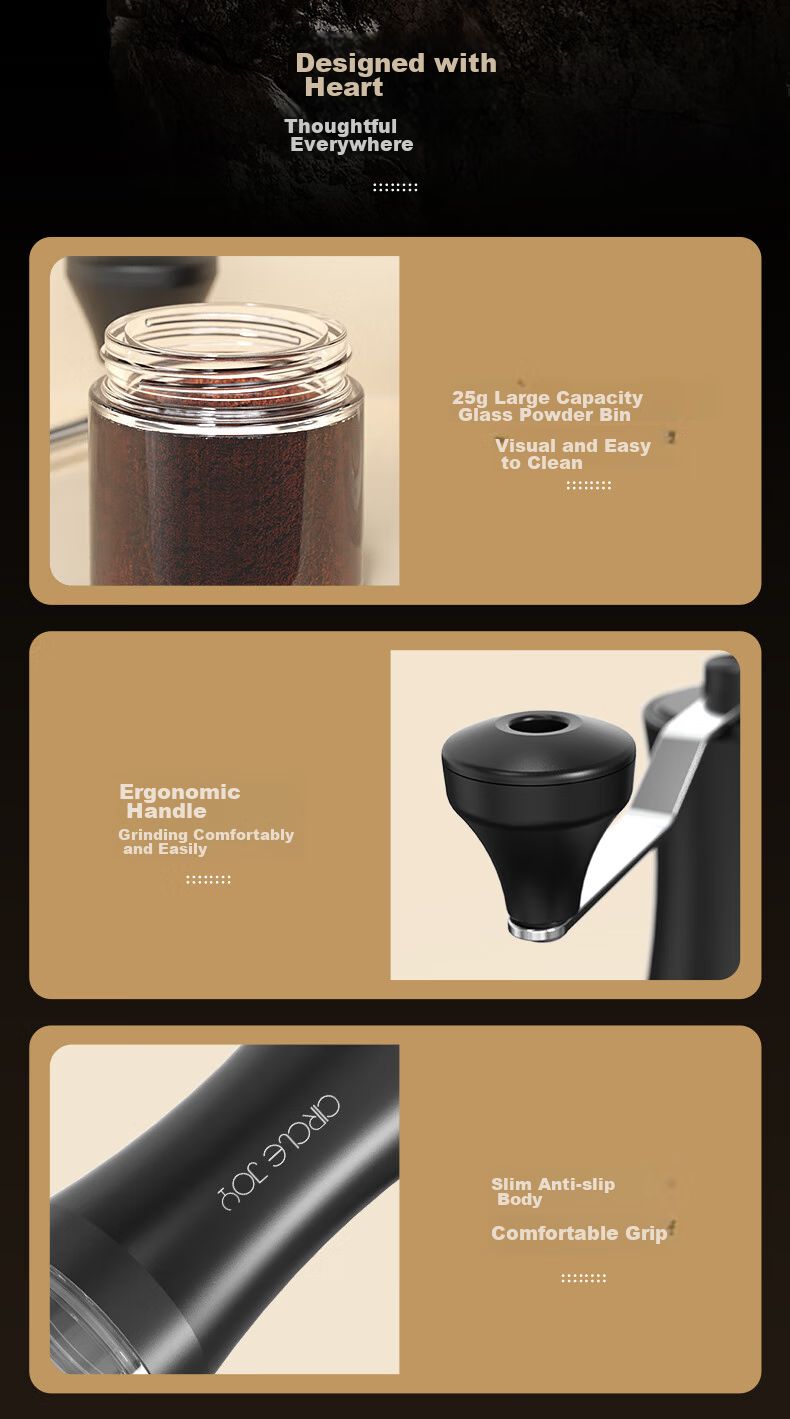 Circle Joy Pour Over Coffee Pot Gift Set Manual Coffee Grinder Hand Crank Coffee Bean Grinder Brewing Kit 11