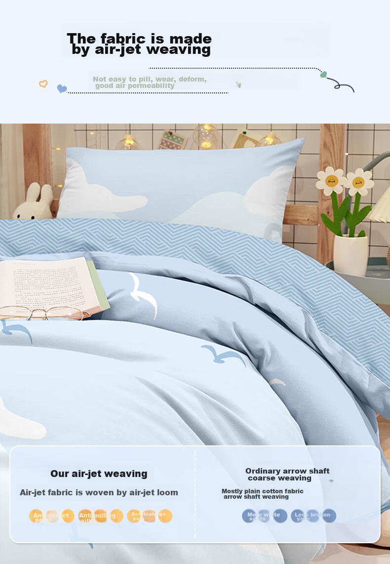 BEYOND Home Textiles Back-To Season Pure Cotton Student Dormitory Bedding Three-Piece Set Single Full Cotton Duvet Cover Bed Sheet Set 90cm 7