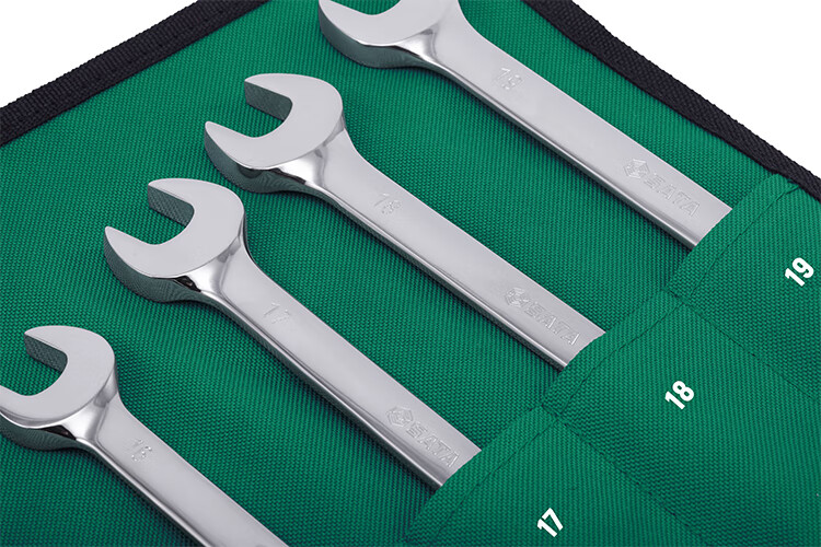 SATA 14-Piece British Standard Fully Polished Dual-Purpose Wrench Set, British Standard Open-End And Box-End Wrench Set, 09069 3