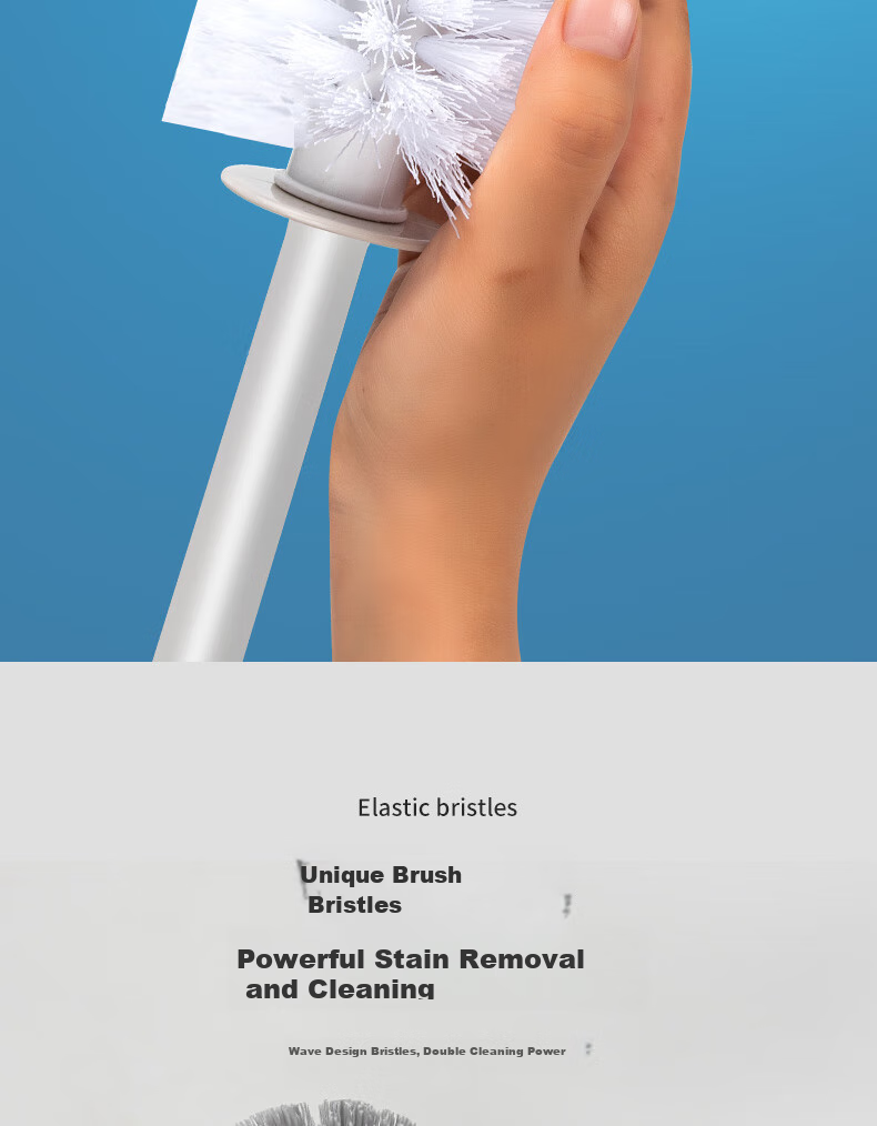 Bendi Extended Handle Toilet Brush Set, Bathroom Cleaning Brush, Toilet Cleaning Brush with No Dead Angles 8