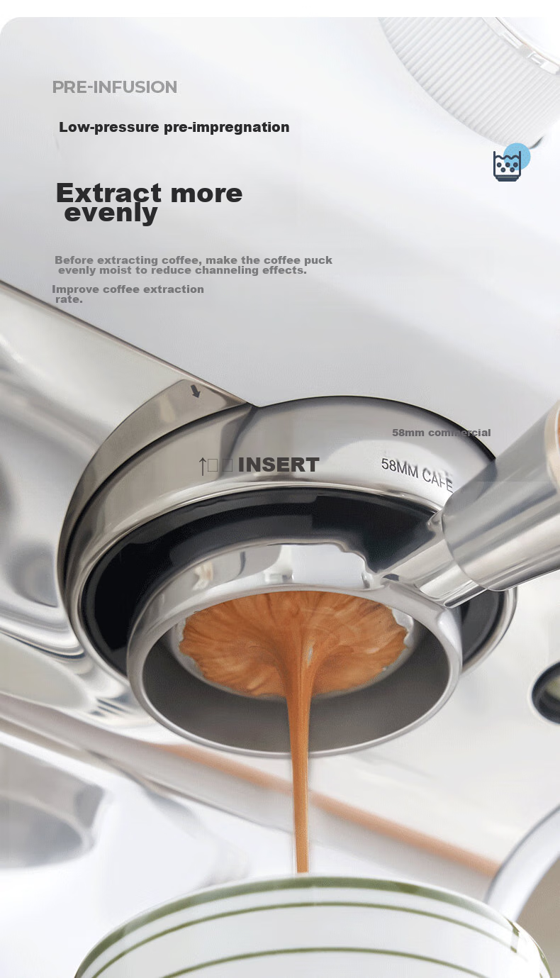 Barsetto [30-Day Price Protection] Italian Semi-Automatic Home Cold Brew Coffee Machine with Temperature Control, Pump Pressure Extraction, Detachable Design, Hot And Cold Dual Extraction, Compact All-In Grinder BAE-M2C White 7