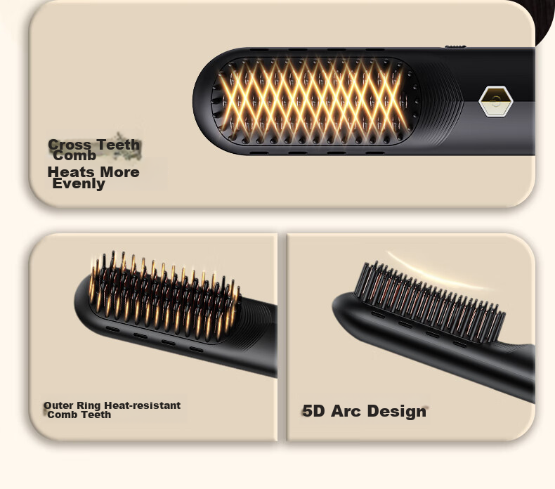 UBelle [Mid-Autumn Festival Gift] Wireless Straightening Brush, 500 Million Negative Ions Hair Protection, Portable Dual-Use Straightener And Comb, Smooth High Crown, Birthday Gift for Girlfriend 22