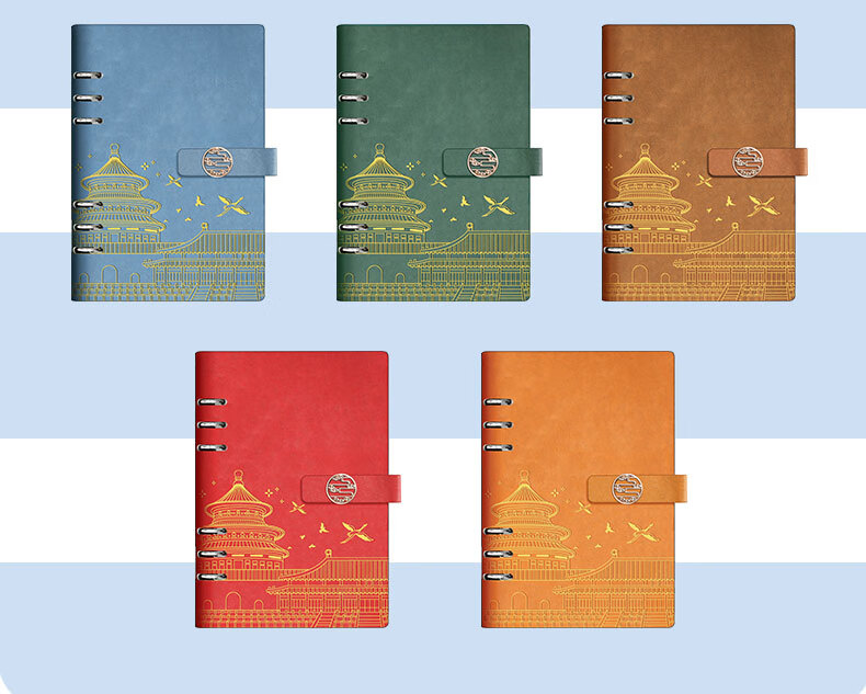 Faramon Stamping Travel Scrapbook Loose-leaf Travel Collection Notebook Souvenir Stamp Album Journal Blank Blue for Nanjing Beijing Museum Zoo Forbidden City Chongqing Check-in Spots 19