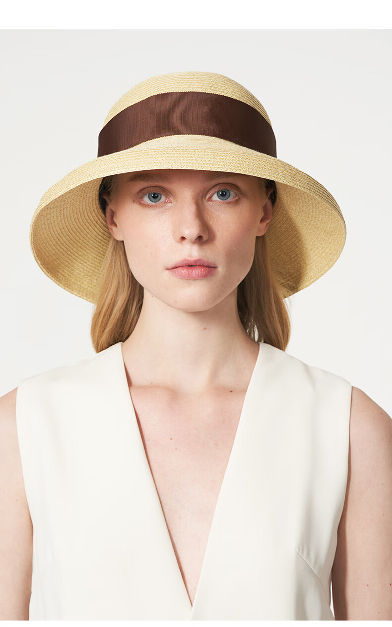 MARJA KURKI Sun Hat for Women, Versatile Portable Woven Sun Protection Hat, Fisherman Hat with Adjustable Brim, Roman Holiday Style, Beige 8
