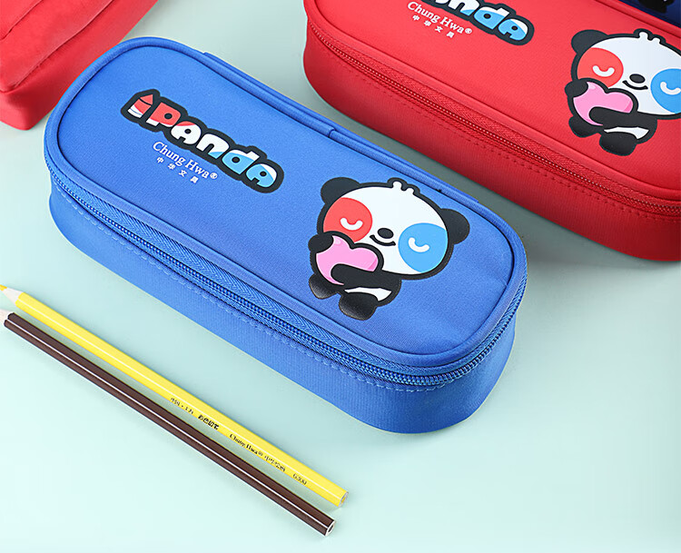 Zhonghua Panda Series Large Capacity Pencil Case for Students / Multifunctional Stationery Box / Red Double-Layer Pencil Storage Box / Children's Day Gift P2003-1 11