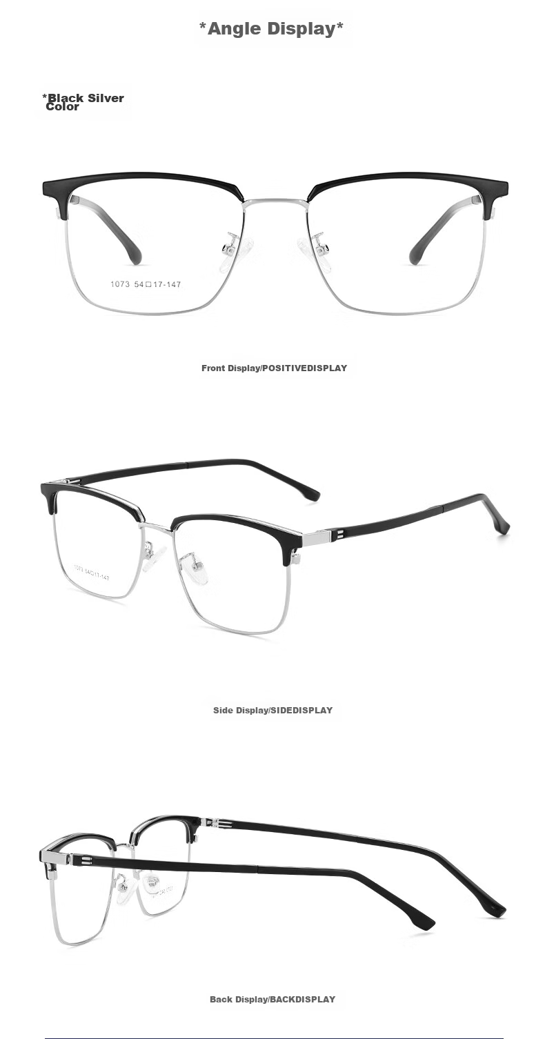 Jingbang Men's Prescription Glasses Blue Light Blocking Photochromic Fashion Transparent Browline Frame Eyewear S9615 19