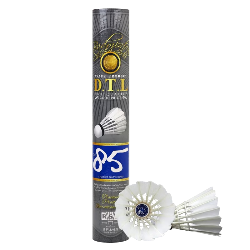 RSL Badminton Training Practice Shuttlecocks, DTL-85 Model, 12 Pieces Per Tube