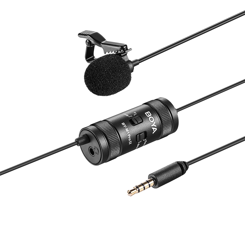 BOYA Microphone M1Pro II Lavalier Microphone for Mobile Phones, Cameras, Live Streaming, Interviews, Vlogging, Short Videos, Musical Instruments, Audio Recording Microphone, 6 Meters