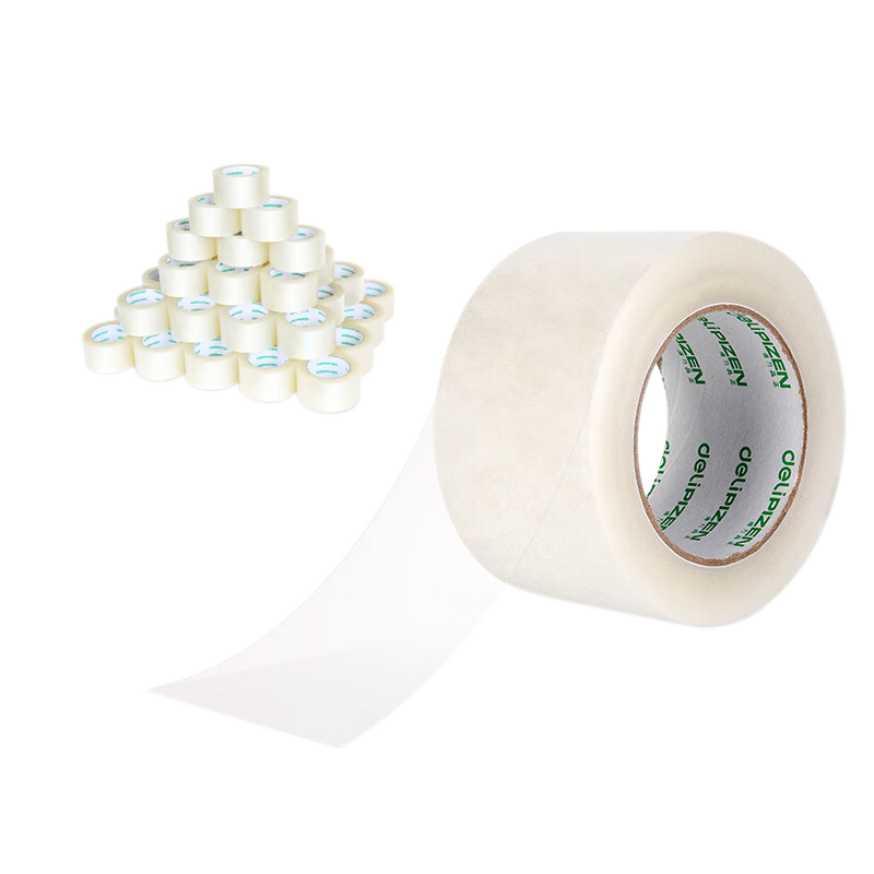 Deli Transparent Packing Tape, Large Roll, 60mm*100y (91.4m)*45um, 48 Rolls/box, Office Supplies, 30932