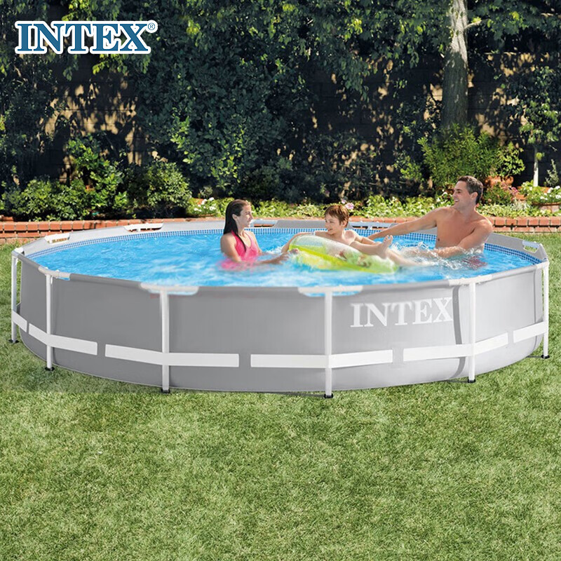 INTEX Round Frame Pool, Swimming Pool, Children's Toy, Family Water Play Pool, Fish Pond, 366*76CM, 26710