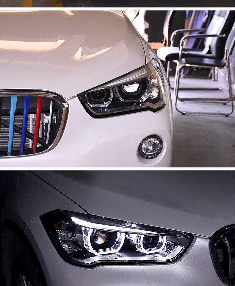 享惠油 16-19新款宝马x1大灯总成改装全led大灯低配升高配款天使眼日