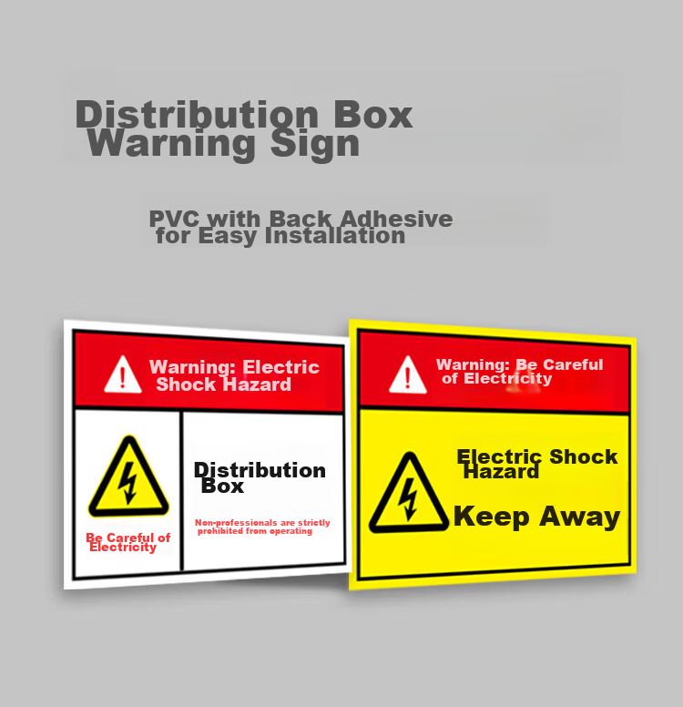 Aimohui Distribution Box Warning Stickers with Electrical Hazard Signs, Caution: Live Wire Warning, Self-Adhesive, 20*15cm, Pack of 5 1