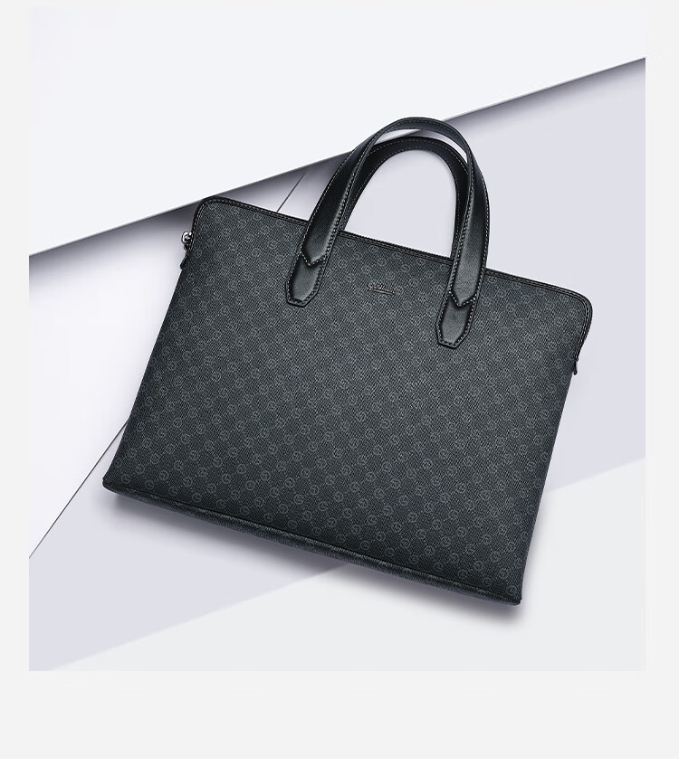 Goldlion Handbag, Horizontal Style, Large Capacity Laptop Bag, PVC Men's Bag, Business Briefcase, Birthday Gift 7