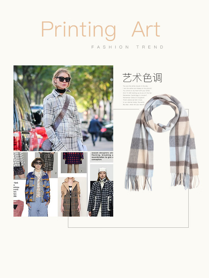 Siggi [Gift Box] Pure Cashmere Scarf for Women, Autumn And Winter British Plaid Shawl, Warm Neck Wrap, Mid-Autumn Festival And New Year Gift 10