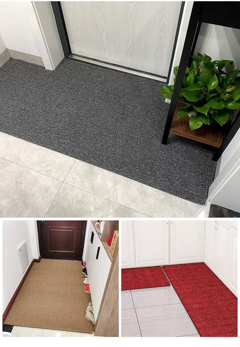 DIYIN Entrance Door Mat, Doormat, Loop Mat, Entrance Foot Mat, Non-Slip Mat, Thickened Black And Red, 60*90cm 16