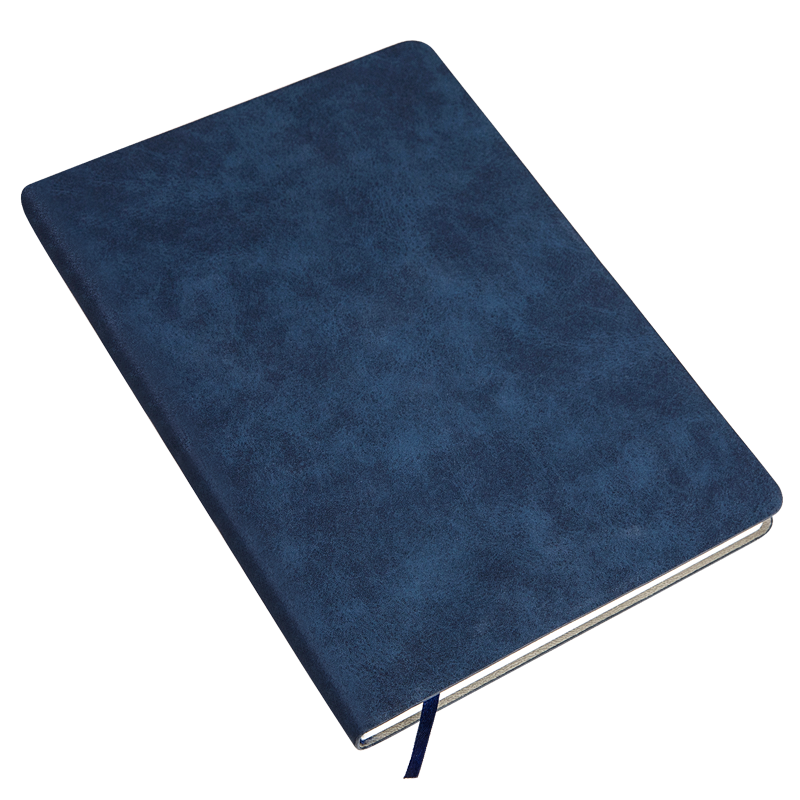 Deli Customizable Fashion Leather Notebook, Business Notepad, Sheepskin Journal, Meeting Record Book, A5 Size, 120 Sheets, Blue Single Pack, 3340