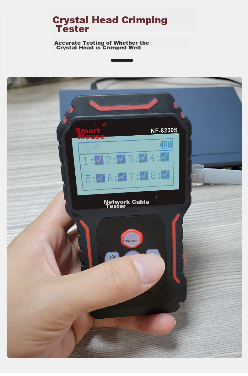 Jingmingshu NF-8209S Kit Cable Tester, Length Meter, Wire Tracker, Port Flasher, Crimping Test 6