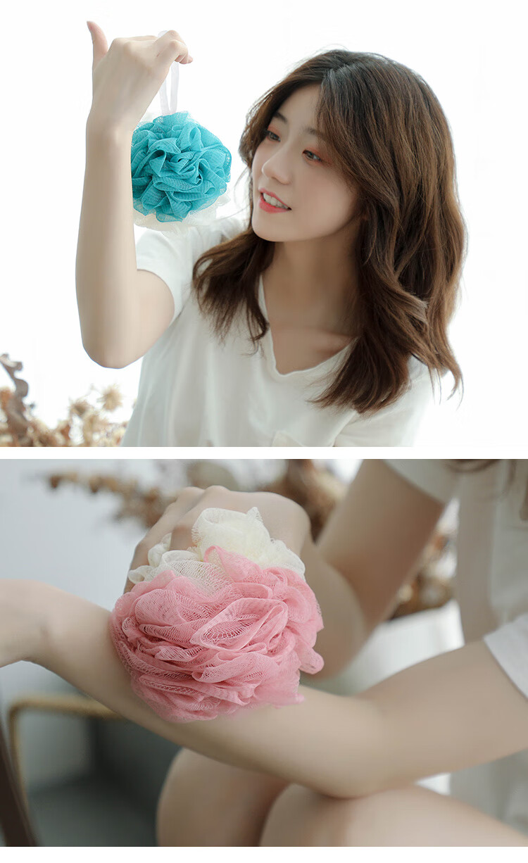 Grace Bath Loofah, 3-Pack, Large Size, Exfoliating Tool, Lathering Sponge, Bath Flower, Soaking Ball 8