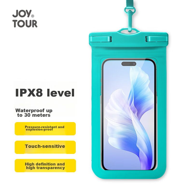 Водонепроницаемый чехол для телефона JOYTOUR, водонепроницаемый мешок для телефона для рафтинга и плавания, совместимый с сенсорным экраном, для фотографии, цвет Macaron Blue