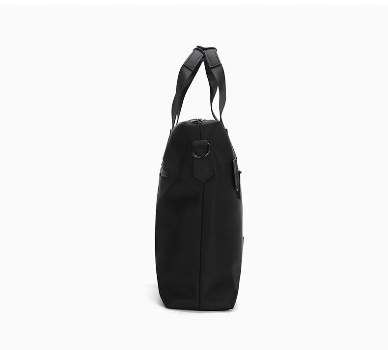 ELLE HOMME Business Men's Briefcase, Nylon Canvas Shoulder Crossbody Bag, Handheld Laptop Bag for Men, 06810 Black 17