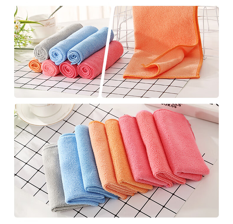 Jiecheng Colored Stripe Sponge Scouring Pads 11x7x3cm 4-Pack Kitchen Dishwashing Oil Removal Sponges 5