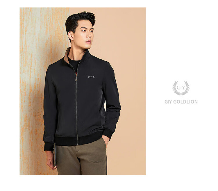 Goldlion GY Triple-Protection Stand-Collar Jacket for Men, Autumn And Winter Casual Coat JWL0209-MK149 Navy Blue 2XL 9