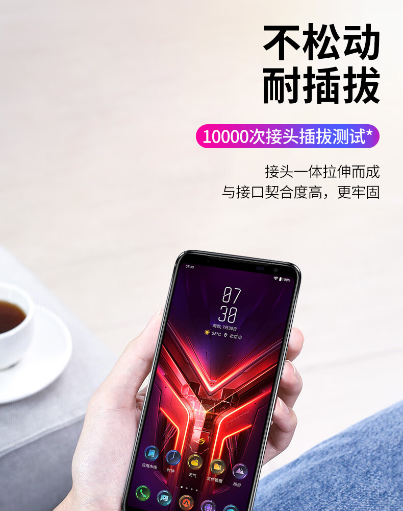 Trendsetter, Suitable for Samsung Data Cable, Dual Type-C Charging Cable, 45W Fast Charging, S24/25/26/A57/ZFlip7/6/5/W26/W25/Ultra Phones, 65W Braided PD Cable 1