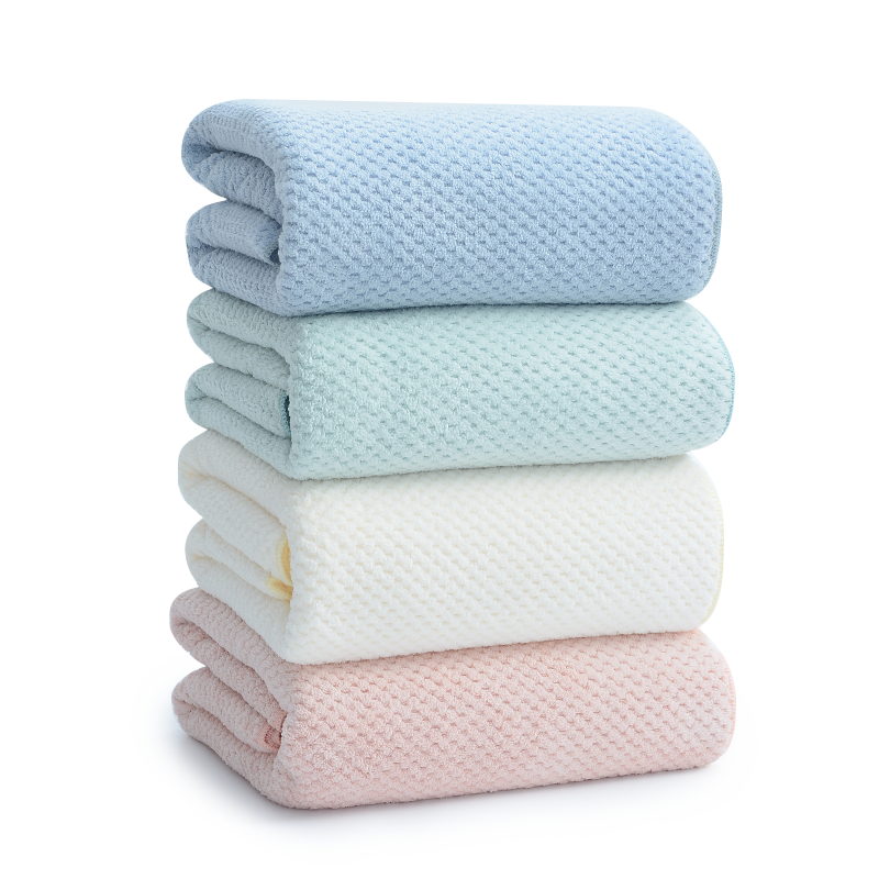 Grace 7A Antibacterial Enlarged Thickened Coral Fleece Bath Towel for Adults Men And Women, Absorbent Shower Wrap Sports Towel Light Blue