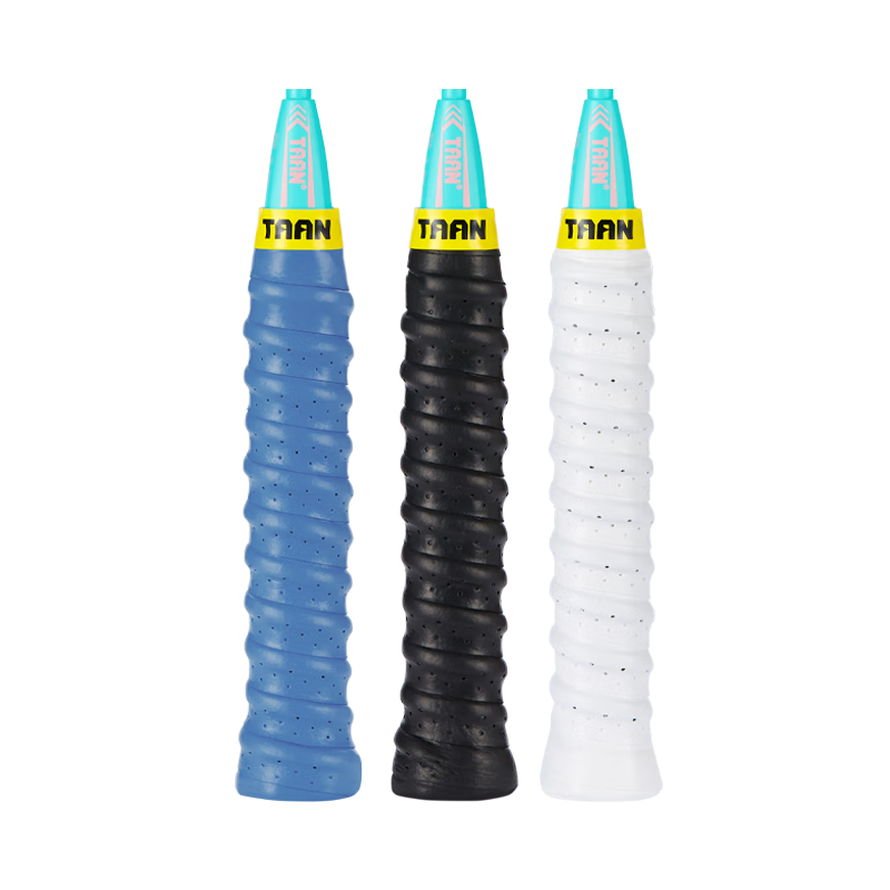 Taan Badminton Grip Tape, Spine Pattern, Perforated Handle Grip, Sweat-Absorbing, Non-Slip, 3-Pack TWQ3E