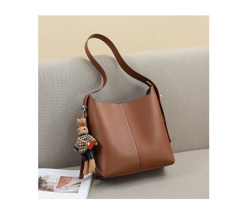 Viney Leather Handbag, Large Capacity Bucket Bag for Women, Light Luxury Shoulder Crossbody Bag, Practical Birthday And Mother's Day Gift for Mom 4