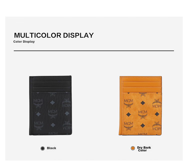 MCM [Brand Original Box] Mini Card Holder Wallet Couple Style, Cognac Color, Gift 3