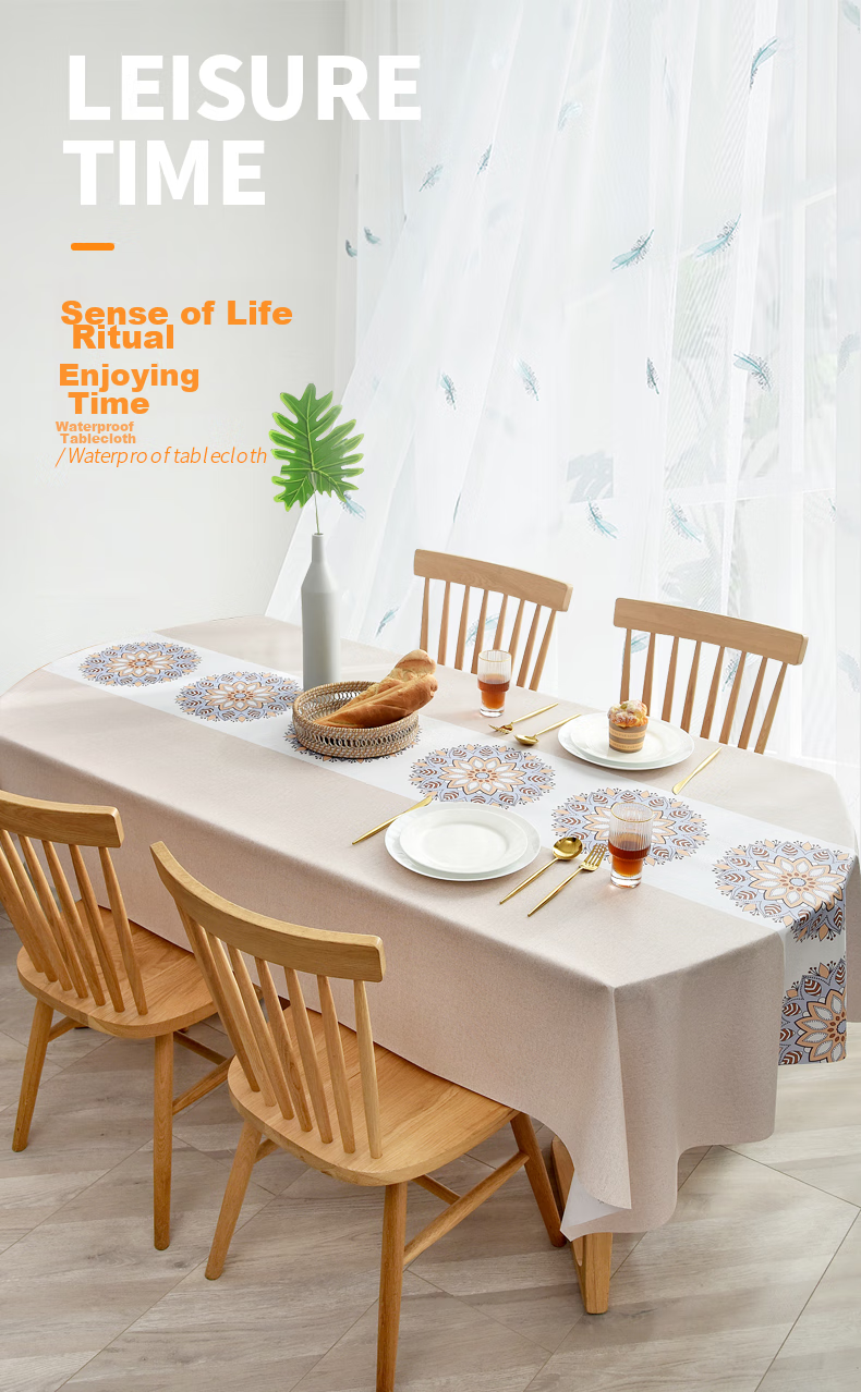 AVIVI Waterproof And Oil-Proof Heat-Resistant Rectangular Tablecloth for Dining Table, Coffee Table, And Desk Cover 140*180 Cm 1