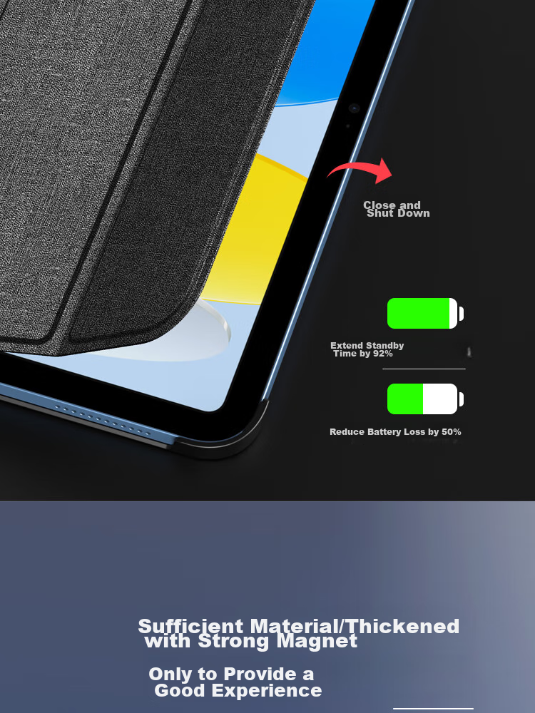 ESCASE IPad 10th Generation Protective Case, Apple 10th Tablet 10.9-Inch Smart Sleep Case with Stand, Smart Sleep/Wake Function, Shockproof, Anti-Fingerprint, ES-18 Blend Fabric Art Jazz Black 11
