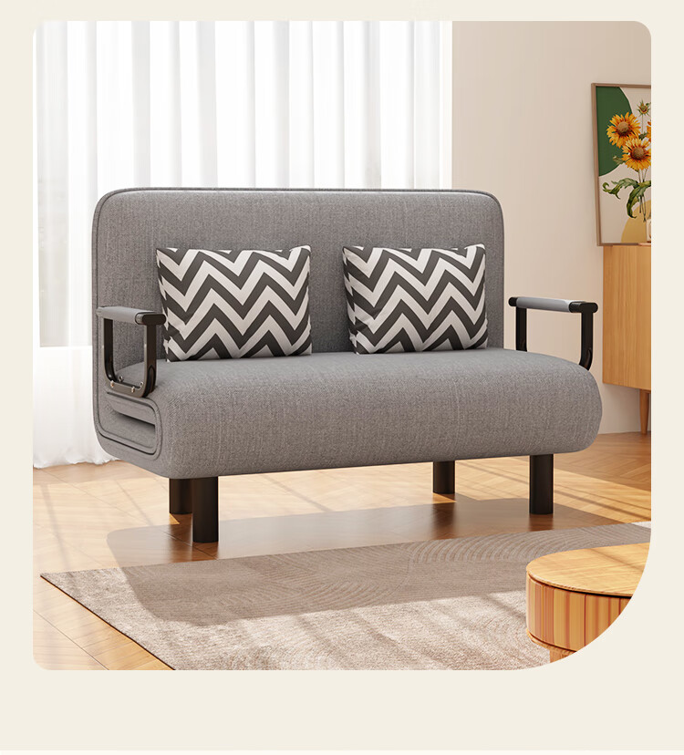 Zhuobo Folding Sofa Bed Dual-Use Sofa Chair Single Nap Folding Bed Office Nap Bed YZ907 Gray 80cm 2
