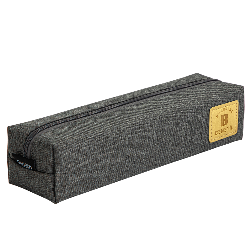 Deli Student Pencil Case Large Capacity Simple Small Square Bag Multifunctional Student Pencil Box Stationery Storage Box Gray Graduation Gift