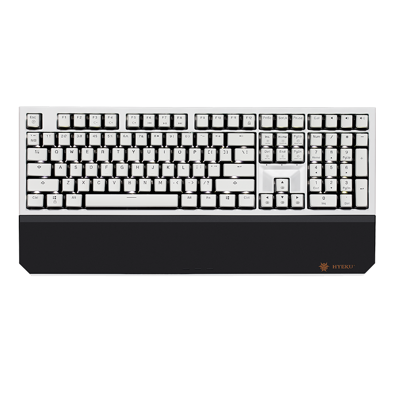 Hyeku X5 Wired/wireless 2.4G Dual-Mode Mechanical Keyboard, 108 Keys, PBT Keycaps, Black Forest Mousse, Kailh BOX, Sand Gold Switches with Clip And Wrist Rest