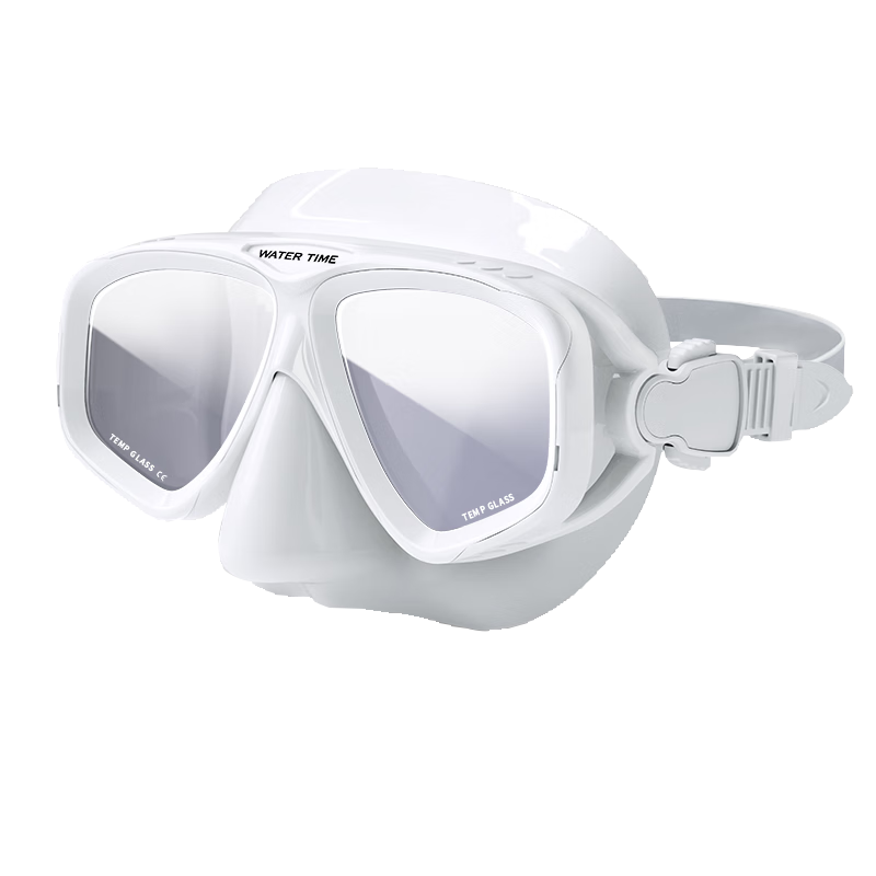 WATERTIME / Shuichuan Diving Mask, Snorkeling Goggles, Adult Equipment with Nose Clip, White