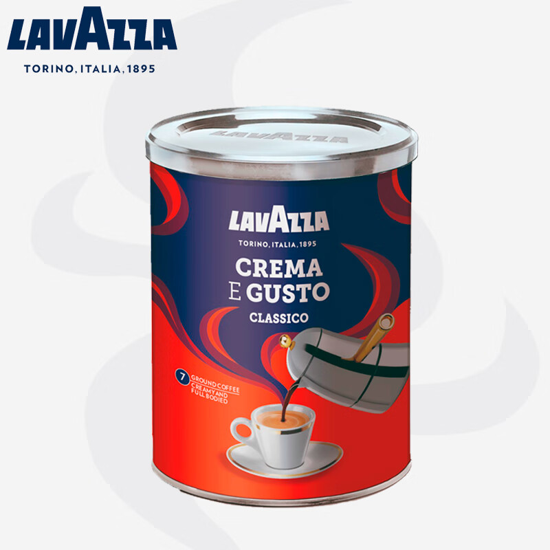 拉瓦萨（LAVAZZA）意大利进口咖啡粉黑咖啡低脂lavazza拉瓦萨经典浓醇咖啡粉250g
