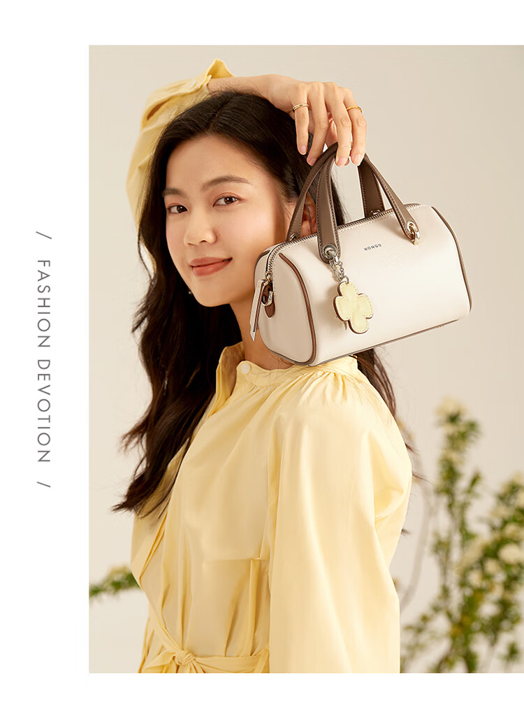 HONGU Women's Leather Handbag, Shoulder Bag, Crossbody Bag, Tote Bag, Simple Pillow Bag, Birthday Gift for Girlfriend 3