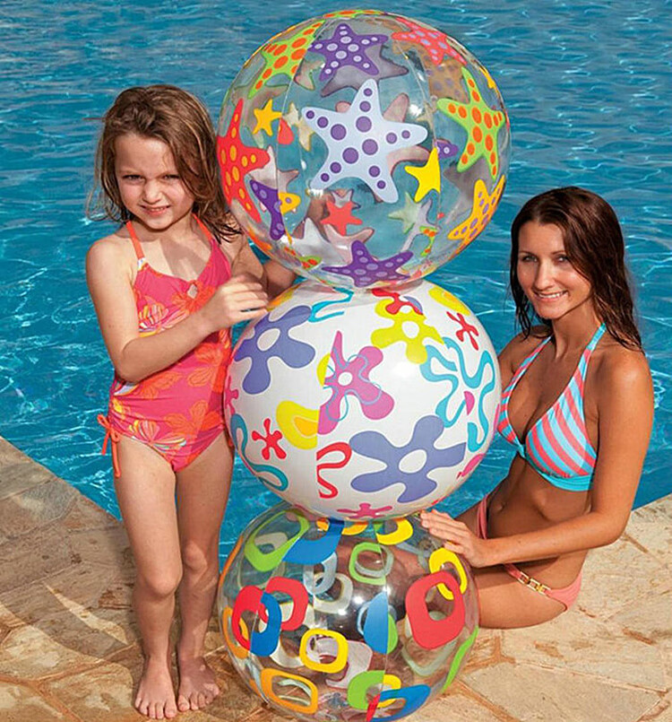 INTEX Underwater World Beach Ball, Four-Color Transparent Beach Ball Children's Toy Ball 32cm Pattern Randomly Sent 59040 4