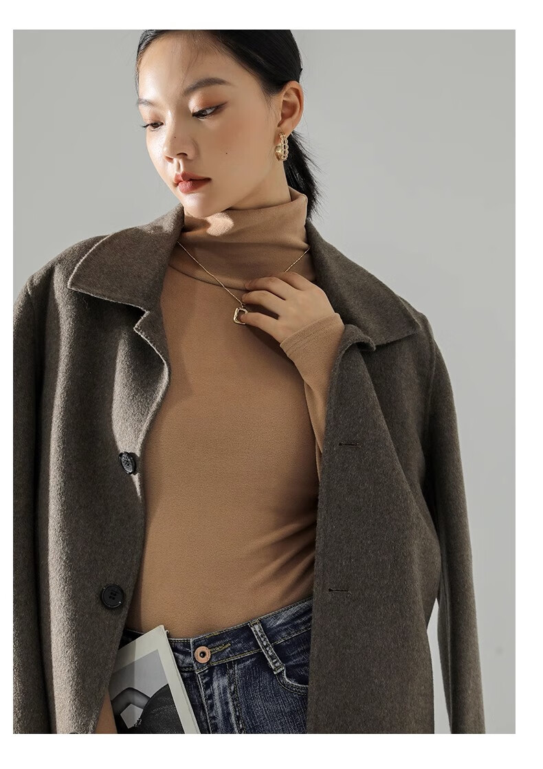 LangSha Turtleneck Base Layer for Women, Double-Sided German Velvet, Spring And Autumn Wearable, Inner Layer for Autumn, Long Sleeve, Turtleneck Top 12