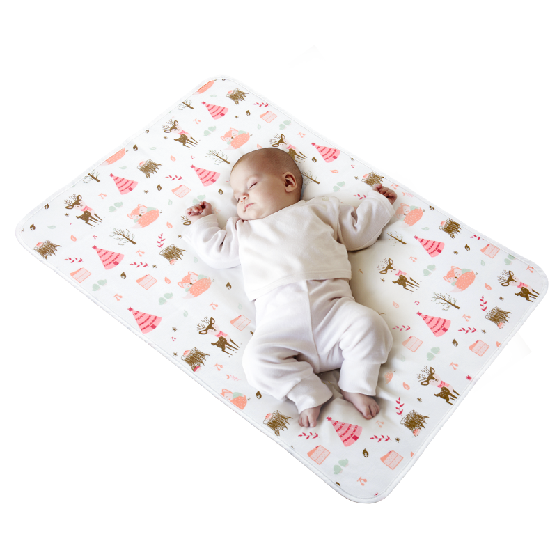 AIBEDILA Washable Waterproof Pure Cotton Breathable Baby Diaper Pad, Large Size for Newborns And Infants, Cactus Pattern, 100*150cm