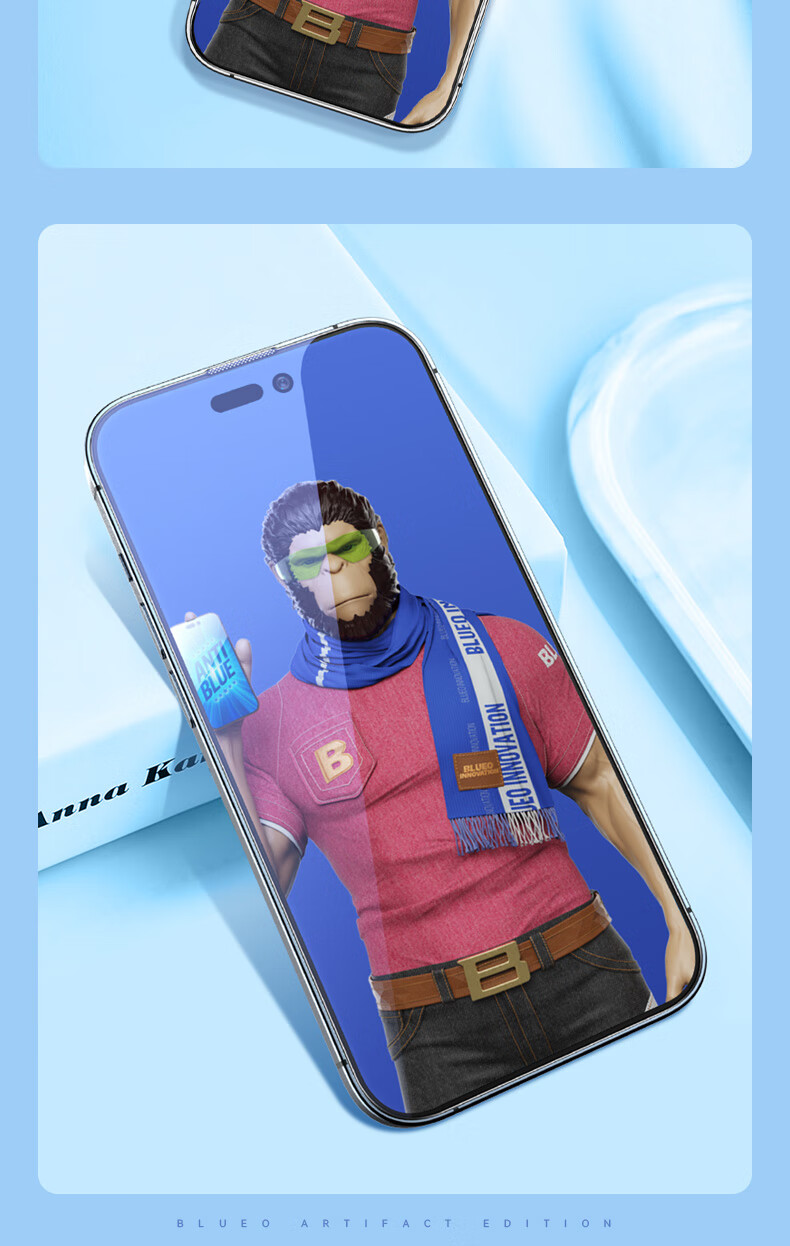 Lanxingxiansheng Tempered Glass Screen Protector for Apple IPhone 14 Plus, Anti-Blue Light IPhone 13 Pro Max Phone Film, Eye Protection Screen Protector 12
