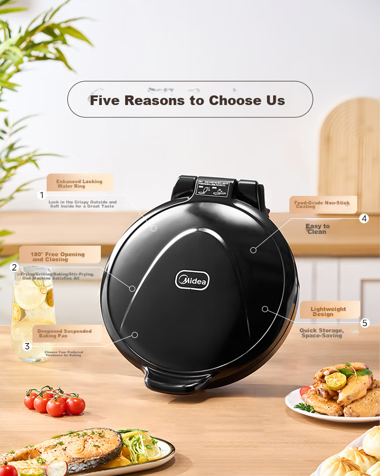 Midea Electric Griddle for Home Use with Removable Lower Plate, High Power Sandwich Breakfast Maker Grill Pan, Square Double-Sided Heating Deep Large Size Upgraded Steam Pancake And Barbecue Pan 28J51 3