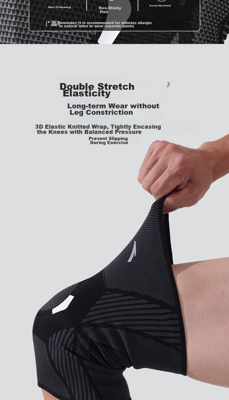 ANTA Sports Knee Brace for Basketball Running, Men Women Badminton Hiking, Warm Knee Joint Protector Meniscus, White And Gray, Size M 8