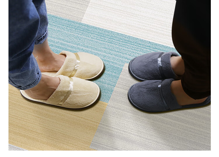 Banzheni Disposable Slippers for Guests, Floor Slippers, Thick Travel Business Hotel Guesthouse Home Beauty Salon Non-Slip Linen Coral Fleece Cotton Slippers, Mixed Colors 6 Pairs 14