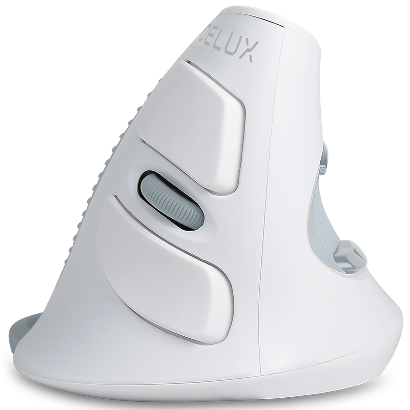 Delux (DeLUX) M618XU Ergonomic Vertical Mouse, Wired Mouse, Office Mouse for Computer And Laptop, Portable Detachable Palm Rest, White
