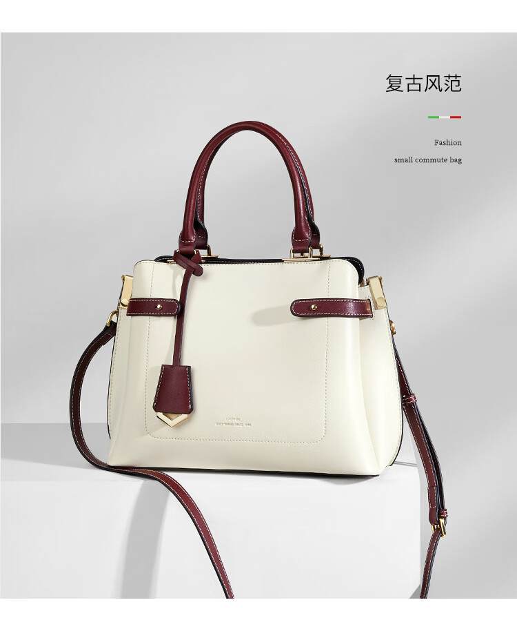 意大利袋鼠lalpina女包时尚牛皮单肩包女挂饰手提包百搭女士包包斜