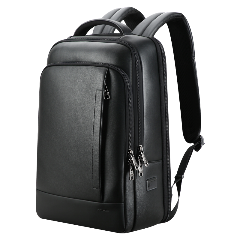 Bopai Leather Business Backpack for Men, 16-Inch Laptop Bag, Travel Bookbag, Father's Day Gift